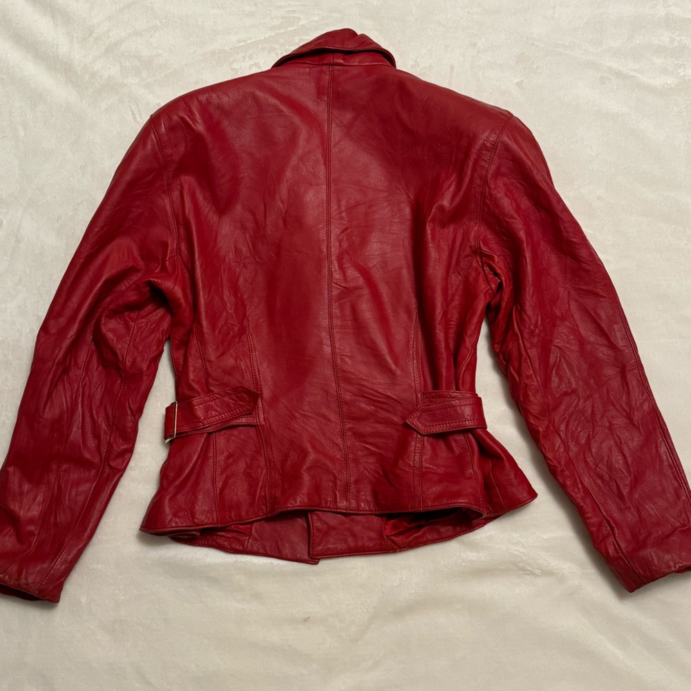 Danier Red Leather Jacket - Picture 2 of 8